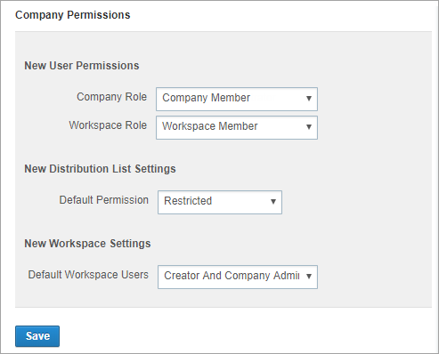 compnay permissions page