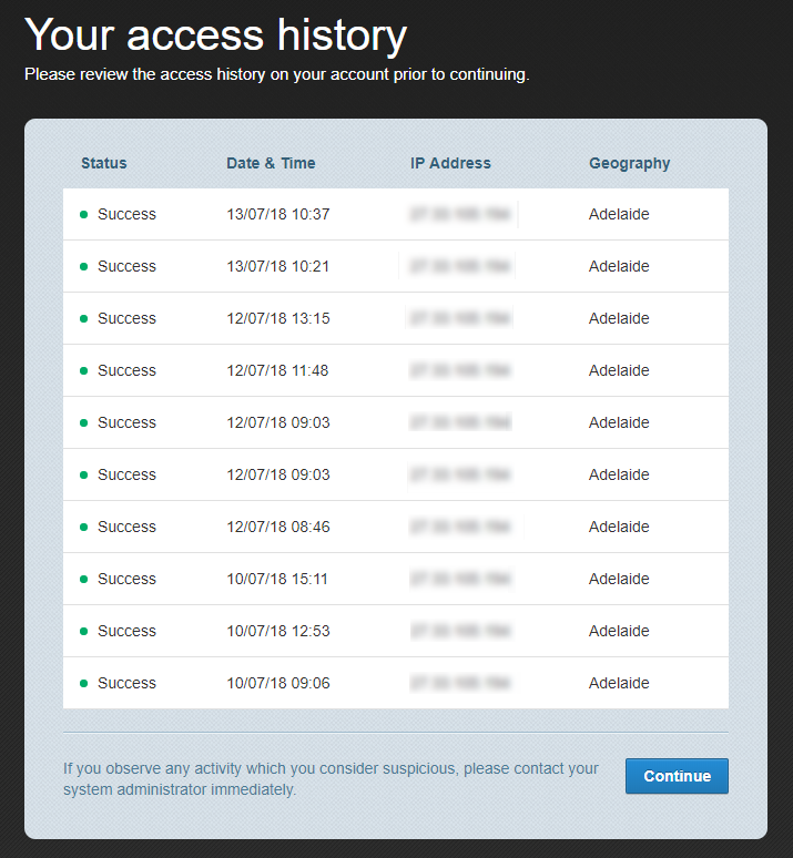 your access history
