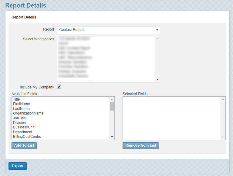 set up the contact report parameters