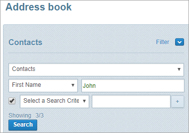 address book search fields