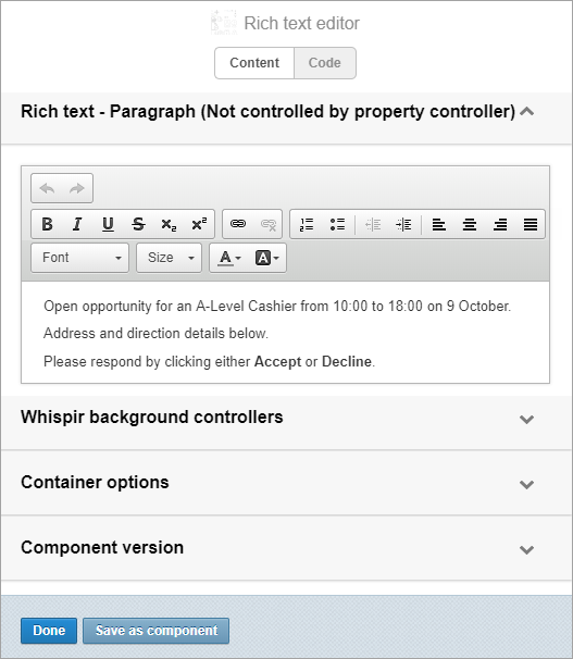 word rich text content control auto fill