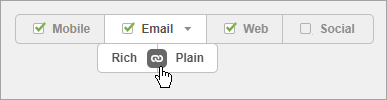 select rich or plain email options