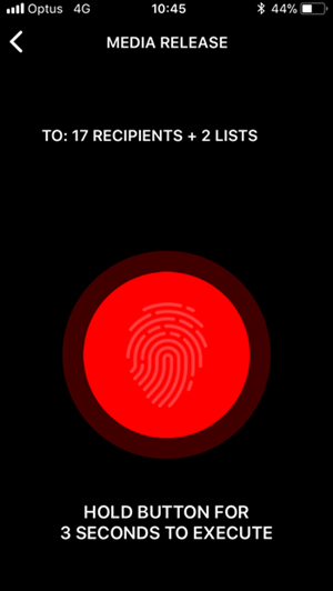 tap big red button to execute scenario